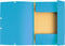 Exacompta elastomap uit karton, ft A4, 3 kleppen, set van 3 stuks in 3 tinten blauw (Oceaan)