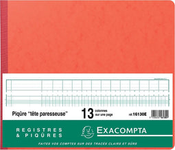 Exacompta Kantoorboek Rood met koplijst 11 kolommen elke zijde