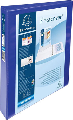 Exacompta Kreacover personaliseerbare ringmap blauw 2 ringen van 25 mm