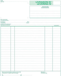 Exacompta leveringen, ft 21 x 18 cm, tripli (50 x 3 vel), tweetalig (NL/FR)