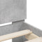 vidaXL - Bedframe - met - hoofdeinde - bewerkt - hout - betongrijs - 90x190 - cm