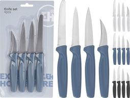 Excellent Houseware 4-delige Set Keukenmesjes Assorti