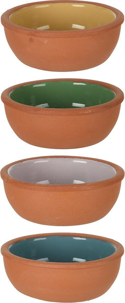 Excellent Houseware 4x tapas schaaltjes - 150 ml - terracotta 10 x 4 cm