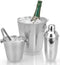 Excellent Houseware Bar set RVS 4 delig: wijnkoeler, shaker, ijsemmer en tang - OP = OP