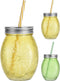 Excellent Houseware Drinkglas met rietje 450ml( per stuk ) (1 stuk) assorti