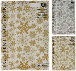 Excellent Houseware Goud/Zilver Kerst Tafelkleed 130X180 Cm Assorti