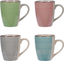 Excellent Houseware koffie/thee mokken - 4x - aardewerk - 360 ml