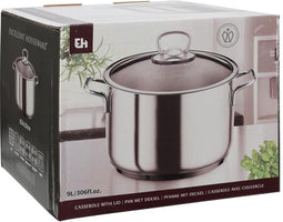 Excellent Houseware Pan met Glazen Deksel 9L RVS