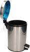 Excellent Houseware Pedaalemmer - vuilnisbak - 3 liter - zilver - RVS - 17 x 25 cm