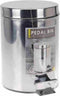 Excellent Houseware Pedaalemmer - vuilnisbak - 3 liter - zilver - RVS - 17 x 25 cm