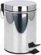 Excellent Houseware Pedaalemmer - vuilnisbak - 3 liter - zilver - RVS - 17 x 25 cm