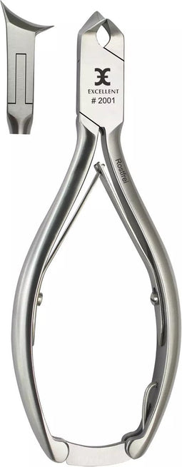 Excellent-Solingen Nageltang / Kopknipper 14 cm met Spitse Kop en Gebogen Snijkant - Roestvrijstaal