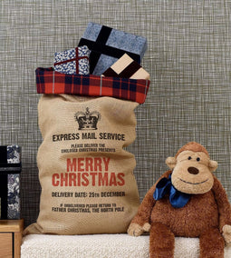 Exclusieve Kerstzak 'Express Mail Service' met Tartan band
