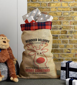 Exclusieve Kerstzak Rudolph met Tartan band