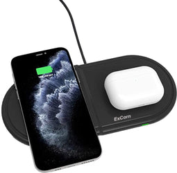 ExCorn 2-in-1 Draadloze Apple Oplader - Wireless Charger voor iPhone, Samsung, Smart Watch en Airpods - Qi Lader