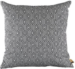 PTMD Ikat Sierkussen - 45 x 45 x 10 cm - Stof - Zwart/Wit