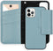 Selencia Hoesje Geschikt voor iPhone 12 Pro / 12 Hoesje Met Pasjeshouder - Selencia Surya 2-in-1 Uitneembare Vegan Lederen Bookcase - Blauw