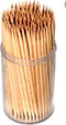 Exellent Houseware - Cocktailprikkers - Houten prikkers in houder.