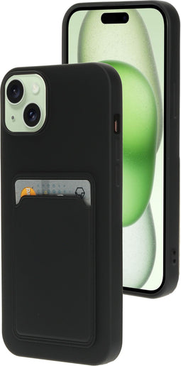 Mobiparts iPhone 15 Plus - TPU Case met Kaarthouder - Shockproof - Zwart