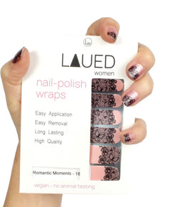 LAUED Nagelstickers - Nail Wraps - 16 Extreem Dunne Nagellak Stickers - Manicure Nail Art Folie - Romantic Moments