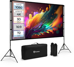 Lunaro Projectiescherm 72 inch - Projectiescherm - Dubbelzijdig - Kreukelvrij - Compacte Draagtas