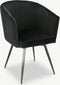 Furnicher - BEN Draaibare Eetkamerstoel - Fluwelen bekleding - Modern design - Stalen frame - Zwart fluweel - Zwarte poten