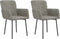 vidaXL - Eetkamerstoelen - 2 - st - fluweel - lichtgrijs