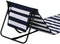 Outsunny Strandligstoel - Verstelbare Rugleuning - Staal Oxford Polyester Blauw/Wit