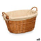 Mand Kipit HX31039 Natuurlijk Polyester vlechtwerk Stof 50 % katoen 60 x 35 x 48 cm (6 Stuks)