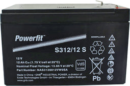 Exide Powerfit S312 / 12S loodbatterij 12 volt aansluiting 4,8 mm