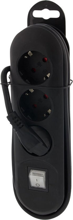 Exin stekkerdoos – 3–voudig – randaarde – 2500W – 3 x 1.0 mm² – 1.5 m – zwart