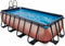 EXIT Wood zwembad 400x200x100cm met zandfilterpomp - bruin