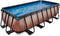 EXIT Wood zwembad 400x200x100cm met zandfilterpomp - bruin