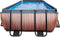 EXIT Wood zwembad 400x200x100cm met zandfilterpomp - bruin