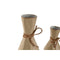 Set van 3 Vazen Home ESPRIT Wit Gouden Metaal 14 x 14 x 67 cm (3 Onderdelen)
