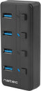 Natec MANTIS - Hub USB - 4x USB 3.2 (Gen1, 5Gb/s) - Zwart