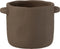 J-Line bloempot Gustave - cement - donkerbruin - 2 stuks - Ø 19 cm