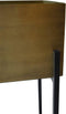PTMD Bela bronskleurige ijzeren pot rechthoekig met with base maat in cm: 41 x 36 x 72 - goud