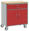 vidaXL - Gereedschapskast - met - wielen - en - slot - - - Rood - - - 75x45x85 - cm - - - Staal