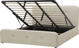 RENNES - Bed met opbergruimte - Beige - 180 x 200 cm - Polyester