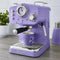 Swan Retro Espressomachine – Gebruikt Gemalen Koffie en Koffiepads – Paars
