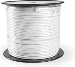 Nedis IEC (Coax) CAT6 Combikabel op rol - RG58 - 75 Ohm - Dubbel Afgeschermd - ECA - 100.0 m - Rond - Wit - Rol