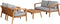 Exotan Loungeset Buiten Lucca - Teak - Naturel - 68x222x222