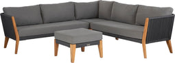 Exotan Loungeset Incl. Kussens - Teak - Grijs - 170x240x76
