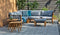 Exotan Loungeset Incl. Kussens - Teak - Grijs - 170x240x76