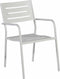 Exotan Tuinstoel Met Armleuning - Aluminium - Wit - 85x56x53