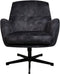 HSM Collection-Draaifauteuil Cleveland-75x73x88-Donker Grijs/Zwart-Stof/Metaal