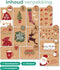 Giftmas Kerst Collectie - Wenskaarten Set - 36 Groetenkaarten 12 Designs Kraft Papier Rood (36 stuks)