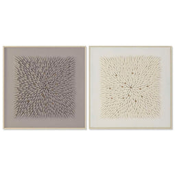 Schilderij Home ESPRIT Beige Grijs Abstract Modern 100 x 3,5 x 100 cm (2 Stuks)