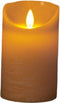 1x Oker gele LED kaarsen / stompkaarsen 12,5 cm - Luxe kaarsen op batterijen met bewegende vlam